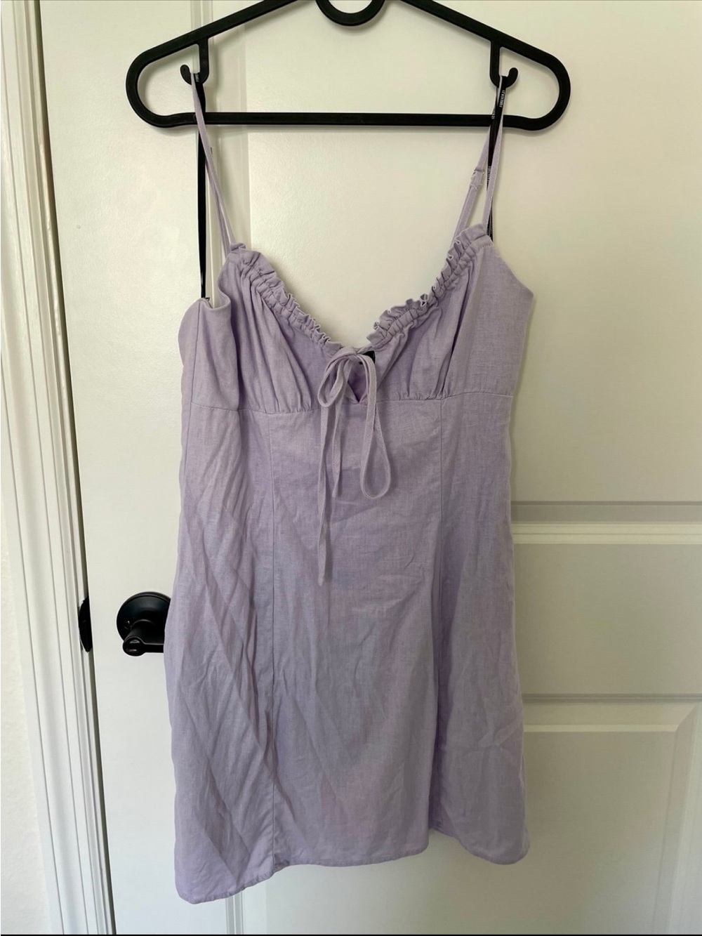 Forever 21Lavender Ruched Tie-Front Slip Dress